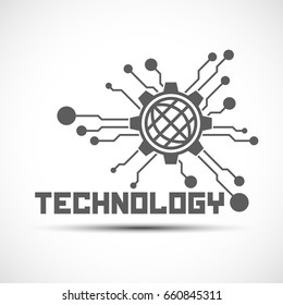Communication and connection element. Futuristic technology sign.