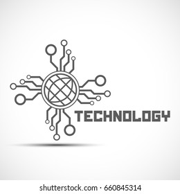 Communication and connection element. Futuristic technology sign.