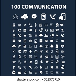 communication, connection icons, signs set, vector for infographics, mobile, website