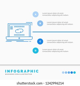 Communication, connection, link, sync, synchronization Infographics Template for Website and Presentation. Line Blue icon infographic style vector illustration