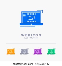 Communication, connection, link, sync, synchronization 5 Color Glyph Web Icon Template isolated on white. Vector illustration