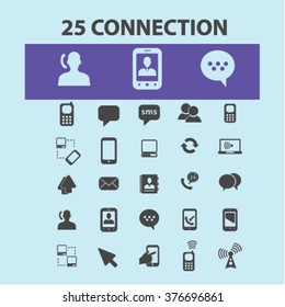 comunicación, conexión, iconos de red
