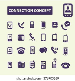 comunicação, conexão, ícones de rede
