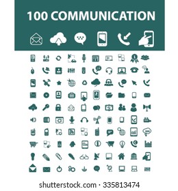 Kommunikation, Verbindung, Netzwerksymbole, Zeichen, Vektorkonzept-Set für Infografiken, Mobil, Website, Anwendung
