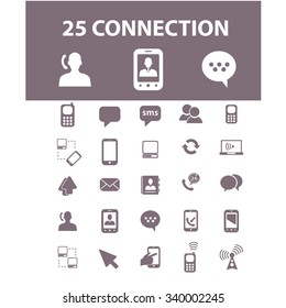 communication, connection, network  icons, signs vector concept set for infographics, mobile, website, application

