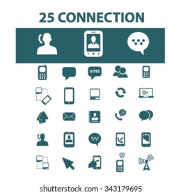 communication, connection, network  icons, signs vector concept set for infographics, mobile, website, application
