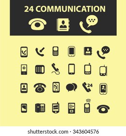 Kommunikation, Verbindung, Netzwerksymbole, Zeichen, Vektorkonzept-Set für Infografiken, Mobil, Website, Anwendung
