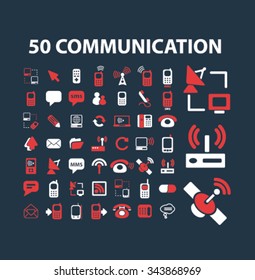 communication, connection, network  icons, signs vector concept set for infographics, mobile, website, application
