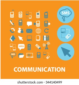 communication, connection, network  icons, signs vector concept set for infographics, mobile, website, application
