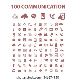 Kommunikation, Verbindung, Netzwerksymbole, Zeichen, Vektorkonzept-Set für Infografiken, Mobil, Website, Anwendung 