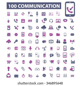 Kommunikation, Verbindung, Netzwerksymbole, Zeichen, Vektorkonzept-Set für Infografiken, Mobil, Website, Anwendung