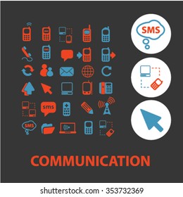 communication, connection, network  icons, signs vector concept set for infographics, mobile, website, application 