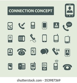 communication, connection, network  icons, signs vector concept set for infographics, mobile, website, application
