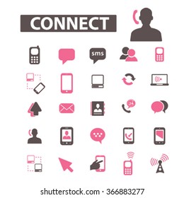 communication, connection, network  icons, signs vector concept set for infographics, mobile, website, application
