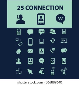 communication, connection, network  icons, signs vector concept set for infographics, mobile, website, application
