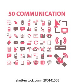comunicación, conexión, iconos de red aislados, signos, ilustraciones, vector para internet, sitio web, aplicación móvil sobre fondo blanco