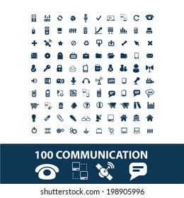 comunicación, conexión, red, teléfono, conjunto de iconos de internet, vector