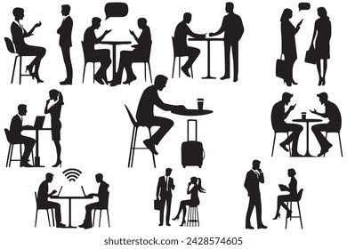 communication connection silhouette vector illustration 