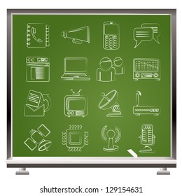 Communication, connection and technology icons - vector icon set