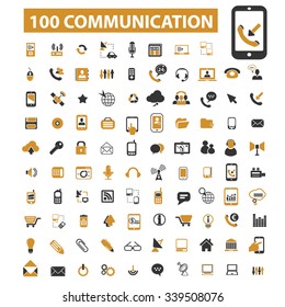 comunicación, conexión, tecnología, íconos móviles, señales de vectores conjunto de concepto para infografías, móviles, sitios web, aplicación
