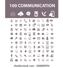 comunicación, conexión, tecnología, íconos móviles, señales de vectores conjunto de concepto para infografías, móviles, sitios web, aplicación
