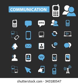communication, connection, technology, mobile  icons, signs vector concept set for infographics, mobile, website, application
