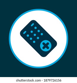 Communication console icon colored symbol. Premium quality isolated tv controller element in trendy style.