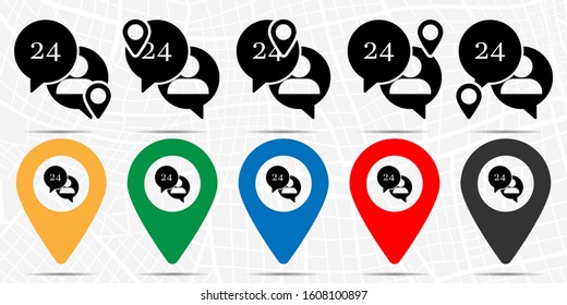 Communication, consulting icon in location set. Simple glyph, flat illustration element of business theme icons