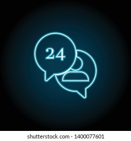communication, consulting neon icon. Simple thin line, outline vector of Business global icons for UI and UX, website or mobile application on dark blue gradient background