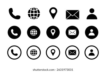 Communication contact information icon. Business card icon set.  Web icon set. Website set icon vector eps 10