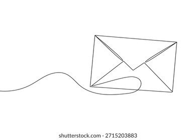 Comunicación Dibujo continuo de una línea de un sobre. Icono de Vector de correo minimalista.