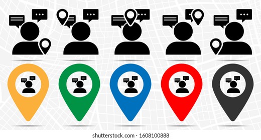 Communication, conversation icon in location set. Simple glyph, flat illustration element of business theme icons