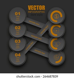 communication data vector business infographics dark style