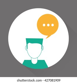 Communication design. bubble icon. Flat illustration, editable vector