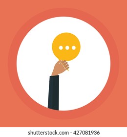 Communication design. bubble icon. Flat illustration, editable vector