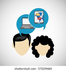 Communication design. bubble icon. Flat illustration, vector gra