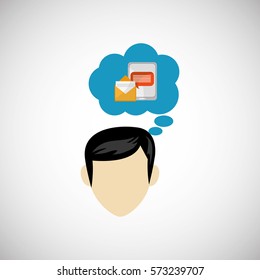 Communication design. bubble icon. Flat illustration, vector gra