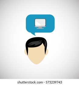 Communication design. bubble icon. Flat illustration, vector gra