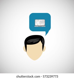 Communication design. bubble icon. Flat illustration, vector gra