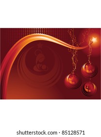 Communication Design for Christmas with nativity and Christmas balls elements