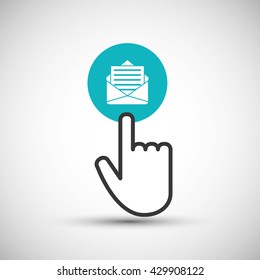 Communication design. Cursor icon. Colorful illustration , vector