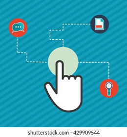 Communication design. Cursor icon. Colorful illustration , vector