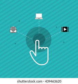 Communication design. Cursor icon. Colorful illustration , vector