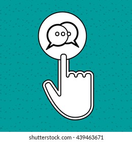 Communication design. Cursor icon. Colorful illustration , vector