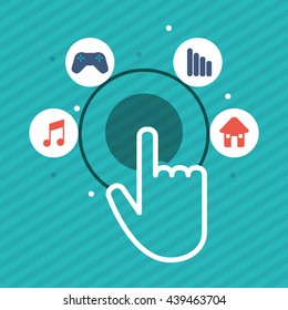 Communication design. Cursor icon. Colorful illustration , vector