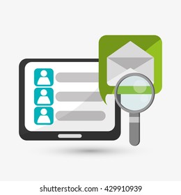 Communication design. email icon. Flat illustration