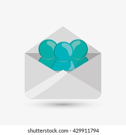 Communication design. email icon. Flat illustration