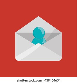 Communication design. email icon. Flat illustration