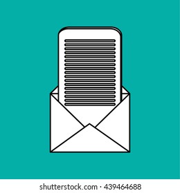 Communication design. email icon. Flat illustration