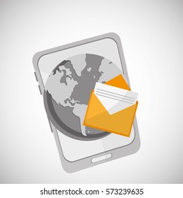 Communication design. envelope icon. Flat illustration, vector g